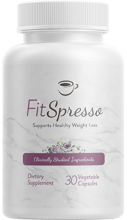 FitSpresso bottle with a marble-effect label reading 30 vegetable capsules