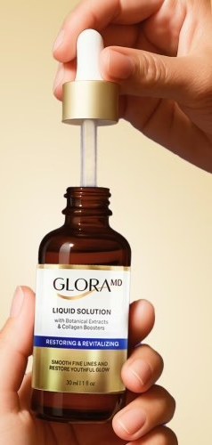 GloraMD liquid solution serum, 30 ml amber bottle with a dropper