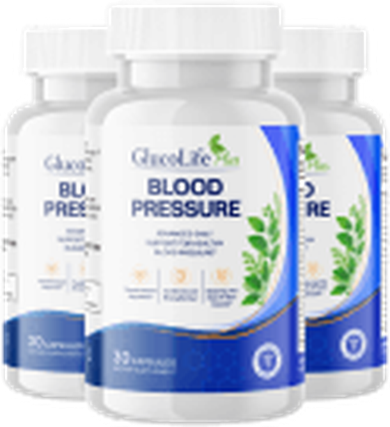 Three bottles of GlucoLife Plus Blood Pressure Capsules, the middle tier the seller offers