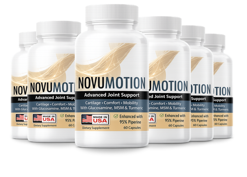 Six bottles of NovuMotion joint support capsules