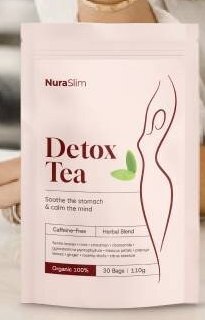 NuraSlim Detox Tea pouch, 30 bags, caffeine free herbal blend