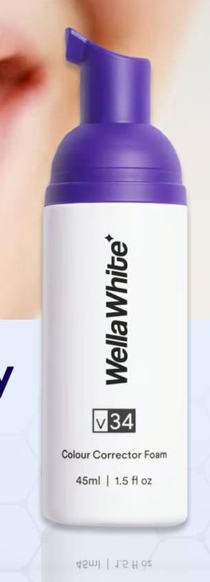 WellaWhite v34 colour corrector foam bottle, 45 ml, purple pump